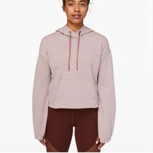 Lululemon Stronger as One Cropped Hoodie X Barrys Heathered Red Pocket Sz 10